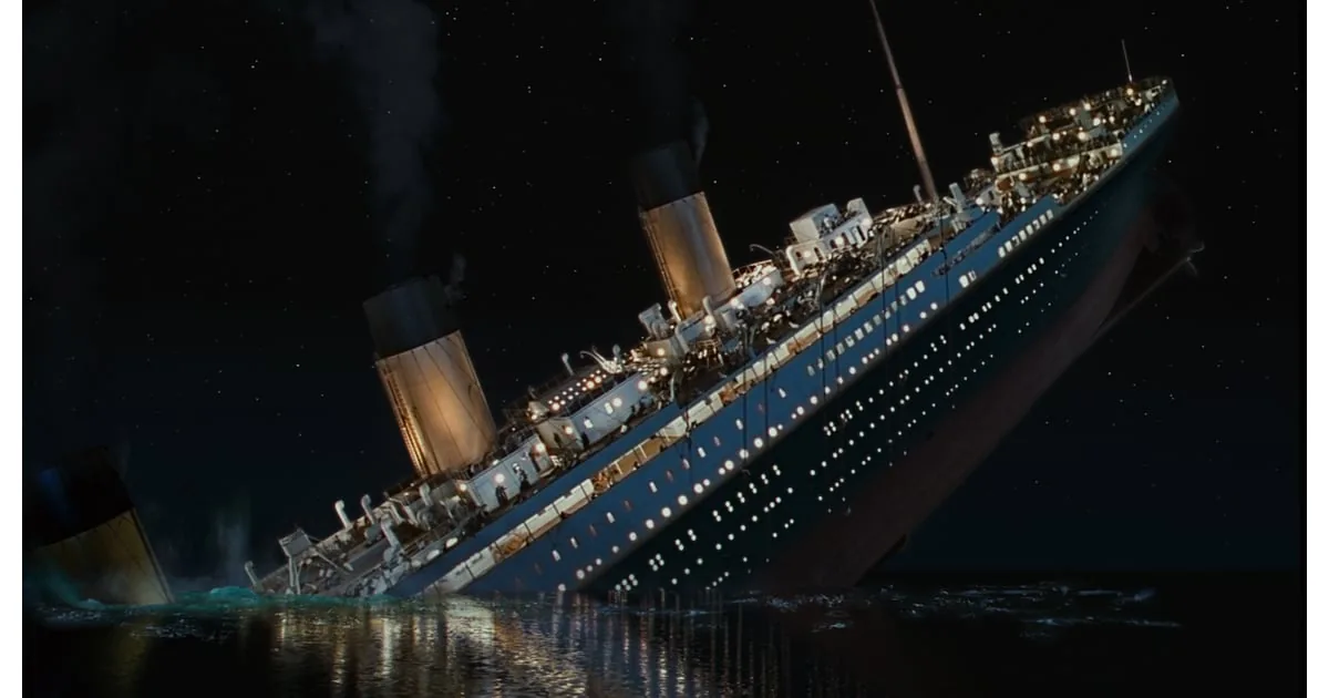 The Titanic at sea
