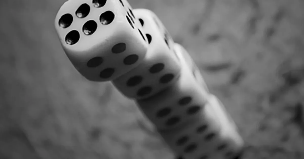 Dice used in a poker game